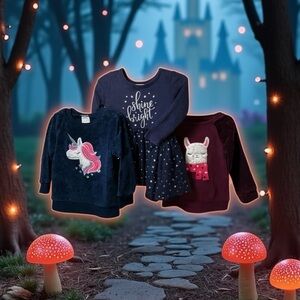 Navy and Burgundy Kids Fleece Sweatshirts and Navy Long Sleeve Dress